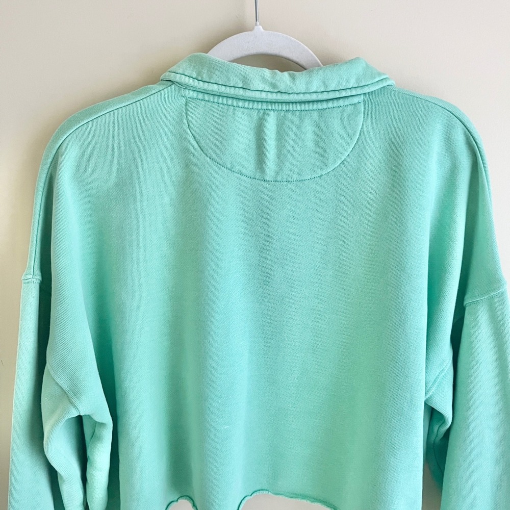 Aerie Sweatshirt Women's Small Mint Green Boxy Relaxed Lounge Coastal Preppy - Picture 11 of 12